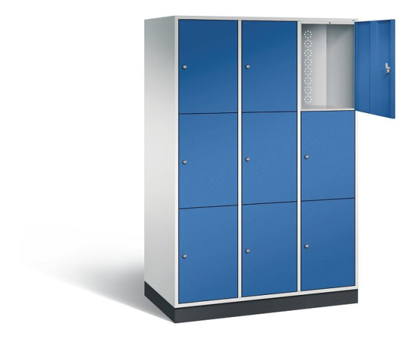 C+P XL-Schließfachschrank Intro, H1950xB1220xT590mm, Farbe: Lichtgrau / Enzianblau, 8370-303 S10000