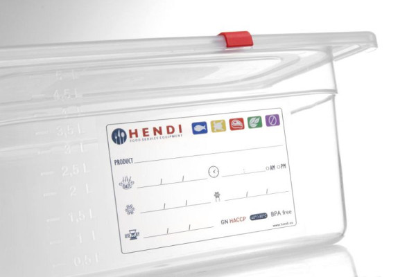 Hendi HACCP Aufbewahrungsbehälter 1/3, 5,7 L, LxBxH: 325x176x150 mm, Transparent, 880265
