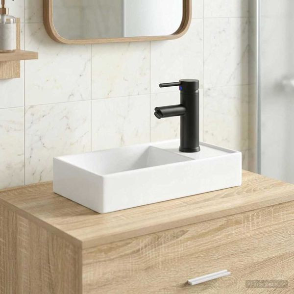 vidaXL Waschbecken fürs Badezimmer Matt Schwarz 40,5 x 22,5 x 11,5 cm, 890227