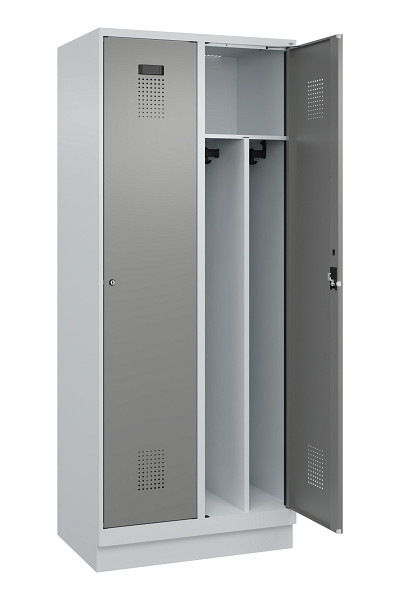 C+P Spind Evolo PLUS, mit Sockel, 2 Abteile, 1950x800x500mm, 7035/0004, Verschluss Zylinderschloss, 049020-22F S10041
