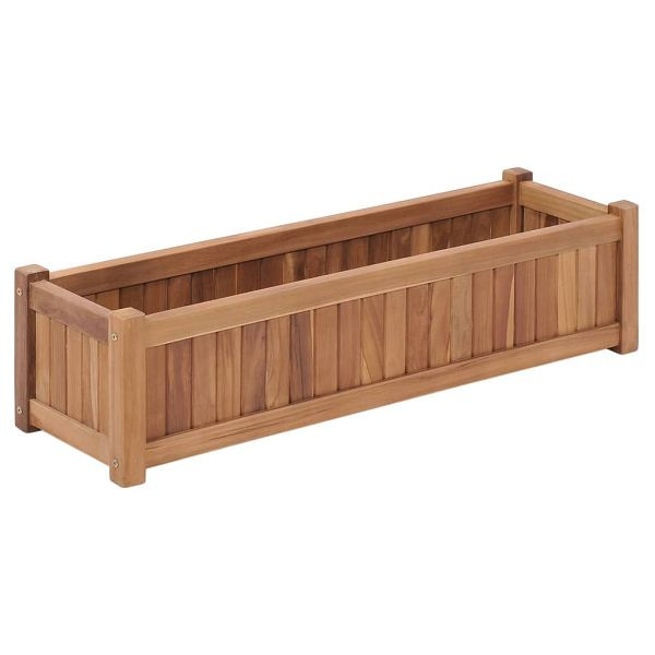 vidaXL Hochbeet 100x30x25 cm Massivholz Teak, fein geschliffen, 48968