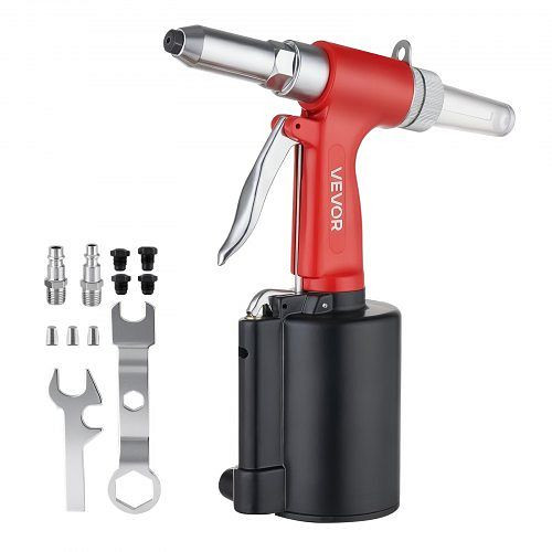 VEVOR Druckluft Nietmutternzange Set mit 4 Nasenstücken 2,4/3,2/4,0/4,8mm, Pneumatisch für Automobil Industrie Heimwerkerprojekt, XY0VH2HLW4ZK9S6OL002V0
