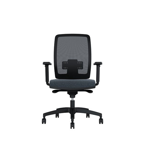 Bisley Bürodrehstuhl Cometa, Rückenlehne mit Netzbezug, Höhenverstellbare Armlehnen, Kunststofffußkreuz, TN9808 black pepper, COMENKLRT0015TN9808