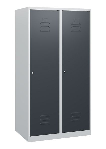 C+P Umkleidespind Classic PLUS, 2 Abteile, 1530x800x500mm, 7035/7016, Zylinderschlösser, 0800005-22 S10001