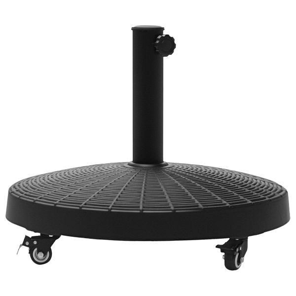 Outsunny Sonnenschirmständer 25kg Schirmständer mit Rollen rund Rattanoptik Ständer mit Ø38/48 mm Ständer für Garten, Balkon, Schwarz, 84D-068