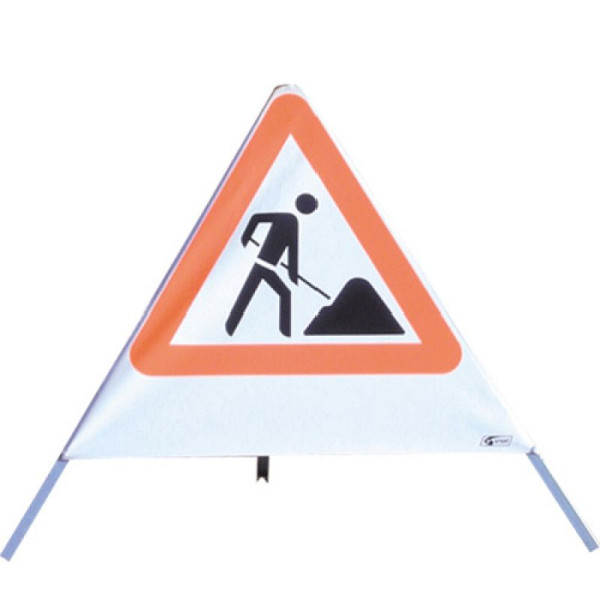 Stein HGS Faltsignal -Multiple- tagesleuchtend (fluoreszierend), VZ123 Baustelle, ohne Text, 900mm/1190mm/5,0kg, 18624