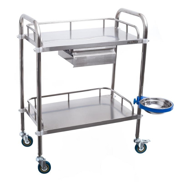 ALLPAX Laborwagen mit 2 Ablagen und Schublade, 10022448
