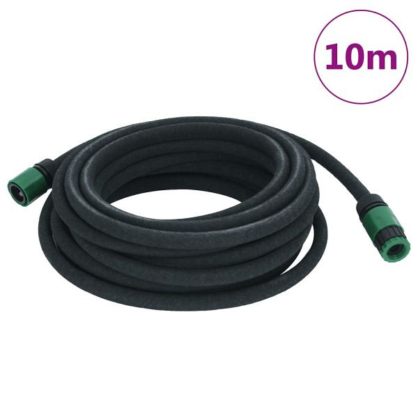 vidaXL Tropfschlauch Schwarz 0,6" 10 m Gummi, Anschlussmaterial: ABS, 155869