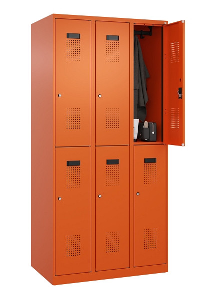 C+P Doppelstöckiger Spind Evolo PLUS, 6 Fächer, 1850x900x500mm, 2004/2004, Zylinderschloss, 049300-30 S10050