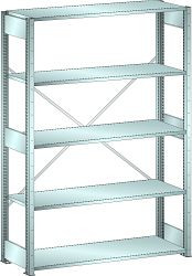 LISTA Grundregal L1006 (BxTxH) 1300x500x2000mm 160kg, 2 Regalstützenpaare inklusive 6 Tiefenstreben, Verzinkt, 50.208.222