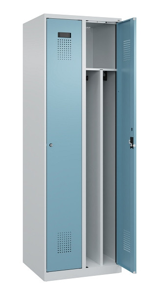 C+P Spind Evolo PLUS, 2 Abteile, 1850x600x500mm, 7035/0010, Verschluss Zylinderschloss, 049000-20F S10036