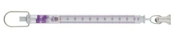 PESOLA Federwaage 500g, Teilung 5g, Light Line, violett, mit Klammer, 10500