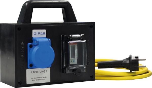 GIFAS Vollgummi-Verteiler Typ 1812, 1x Schuko, 1x digitaler Wechselstromzähler 40A, 295153