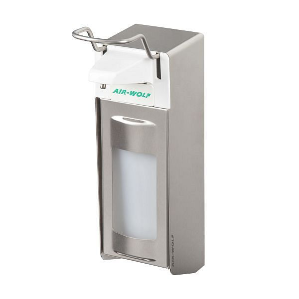 Air Wolf Desinfektionsmittel- und Seifenspender, Serie Omikron II, H x B x T: 330 x 95 x 168 mm, Edelstahl gebürstet, 35-455