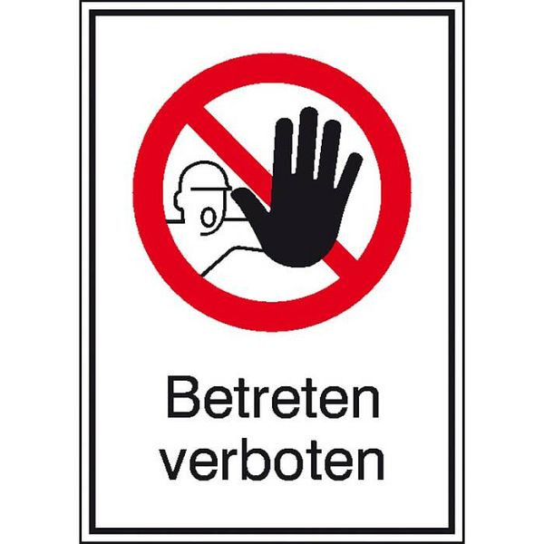 Stein HGS Kombischild, Betreten verboten, 131x185mm/Folie, selbstklebend, 21.1140