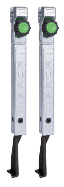 KUKKO Schmale, schnellverstellbare Standard-Abzugshaken, Spanntiefe 250 mm, Paar, 1-253-Px
