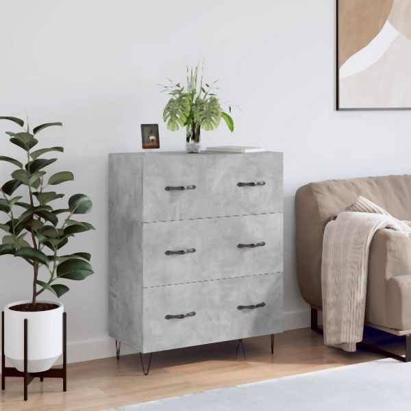 vidaXL Sideboard Betongrau 69,5x34x90 cm Holzwerkstoff, 827848