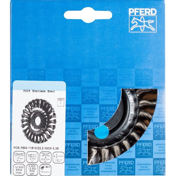 Pferd Rundbürste, gezopft POS RBG 11512/22,2 INOX 0,35, 43312003