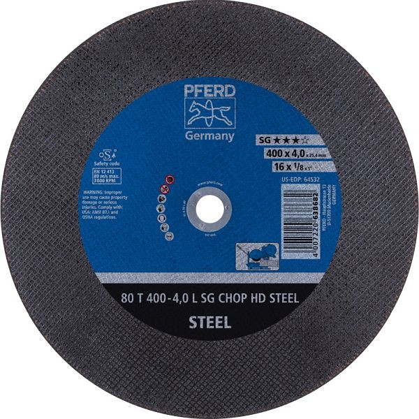 Pferd Trennscheibe CHOPSAW HD 80 T 400-4,0 L SG CHOP HD STEEL/25,4, VE: 10 Stück, 66324080