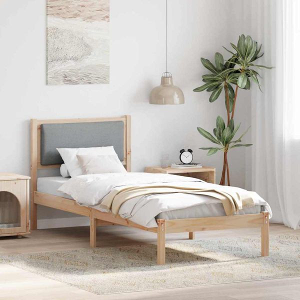 vidaXL Bettrahmen Hellgrau 80 x 200 cm Massives Kiefernholz, 878149