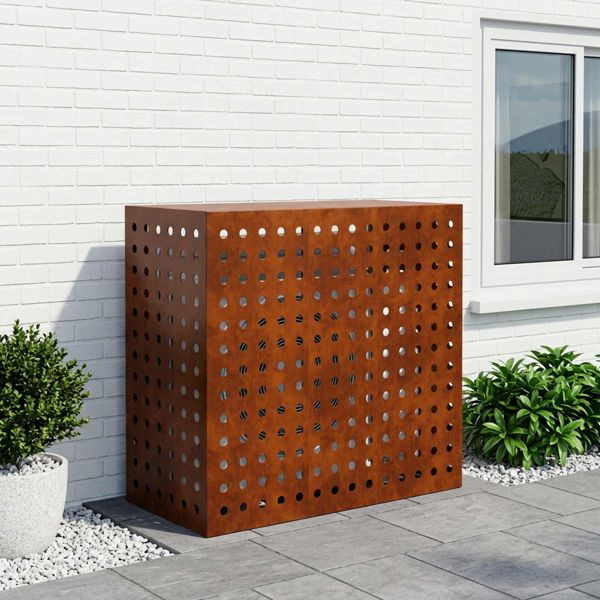 vidaXL Klimaanlagenabdeckung Rostoptik 110 x 50 x 105 cm, 8014149