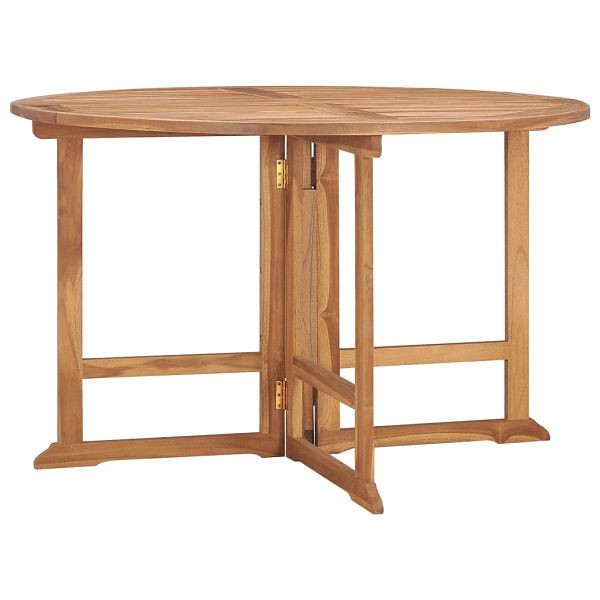 vidaXL Garten-Esstisch Klappbar Ø110x75 cm Massivholz Teak, 318479