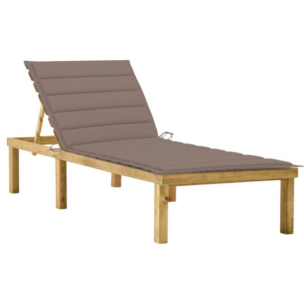 vidaXL Sonnenliege mit Taupe Auflage Imprägniertes Kiefernholz, 3065857