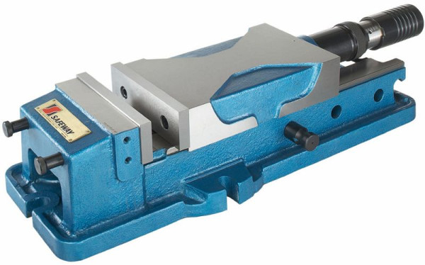 ELMAG Hydraulikschraubstock MP 200 V, mit Niederhaltsystem Spannkraft 62 KN, 82812