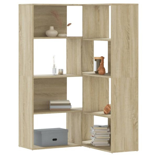vidaXL Eck-Bücherregal 4 Etagen Sonoma Eiche 85x85x140cm Holzwerkstoff, 3307812