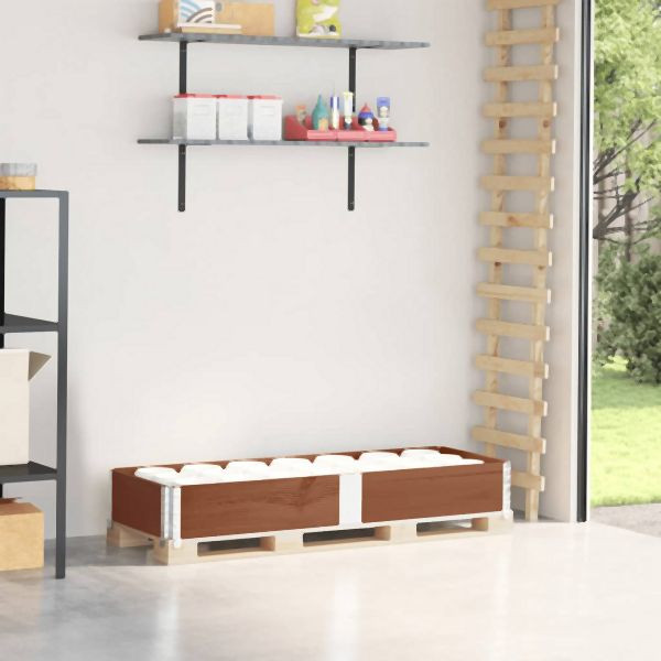 vidaXL Paletten-Aufsatzrahmen Braun 150x50 cm Massivholz Kiefer, 4010296