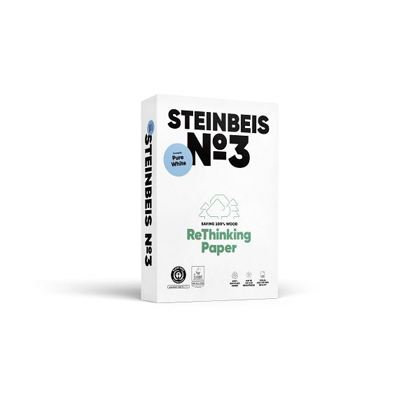 Steinbeis No. 3 - Pure White - Recyclingpapier, A4, 80g, weiß, 500 Blatt, K1606666080A