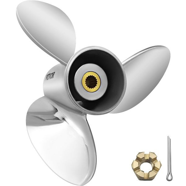 VEVOR Außenbordpropeller, Bootspropeller, 3 Blätter, 14,5" Durchmesser x 21" Teilung, CLXJY31412X211DRFV0