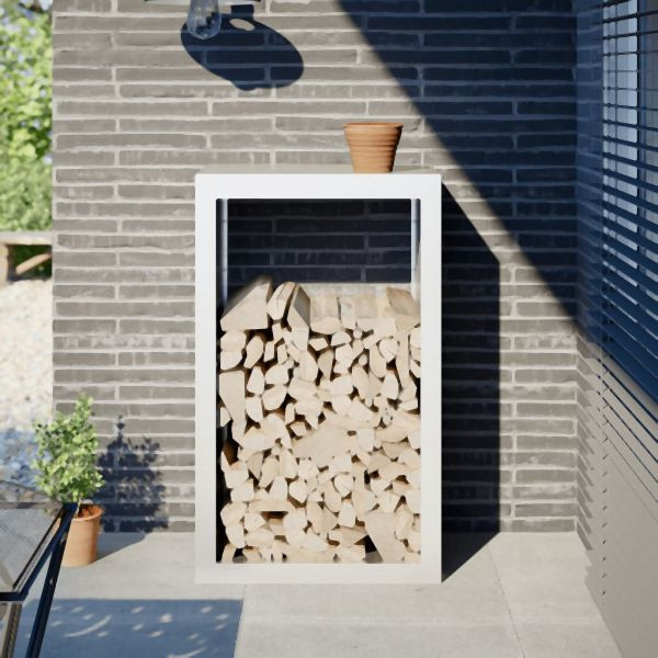 vidaXL Brennholzregal Weiß 60x40x100 cm Stahl, ordentliche Lagerung, 850990