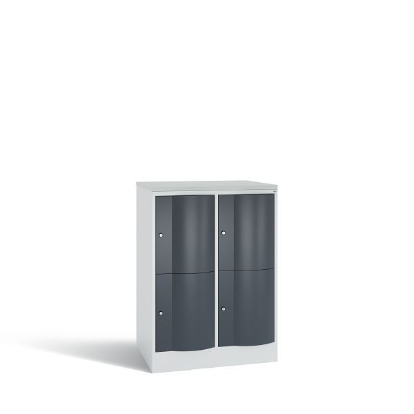 C+P XL-Schließfachschrank Resisto,4 Fächer,H1077B772T640mm,Grau/Anthrazit/DBSHellgrau, 8472-273 S10085