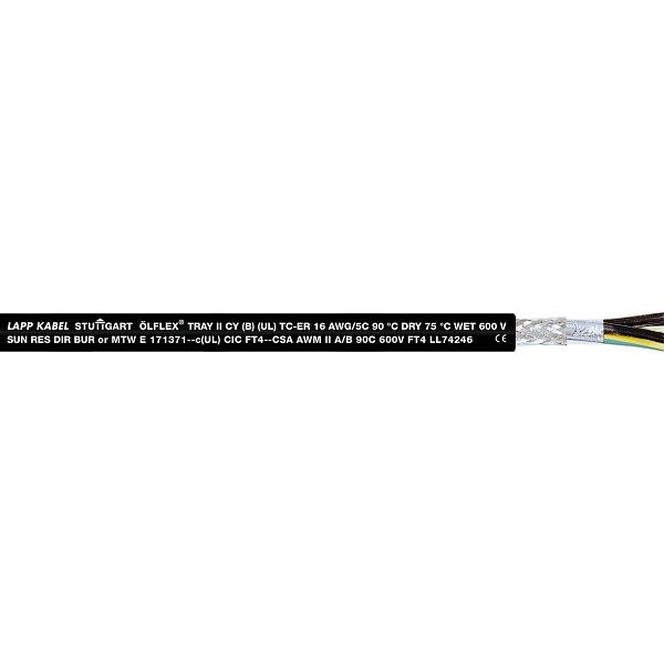 LAPP Steuerleitung ÖLFLEX® TRAY II CY 4G10 8/4C, VE: 152 Meter, 2208040/152