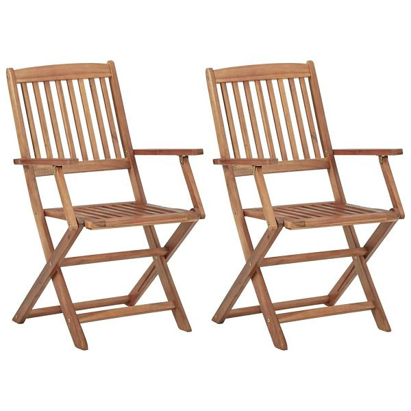vidaXL Klappbare Gartenstühle 2 Stück Massivholz Akazie, 313601