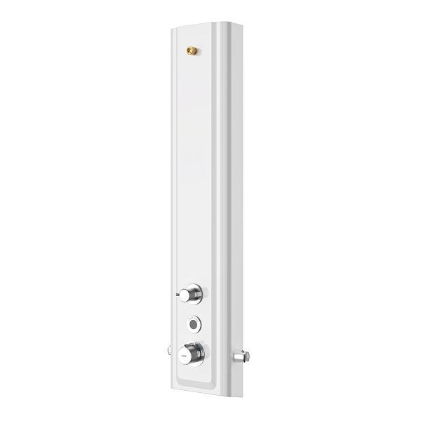 KWC Duschpaneel aus MIRANIT mit Umsteller zwiscen Kopf- und Handbrause F5E-Therm, für Batterie oder Netzteilteil, 2030062975