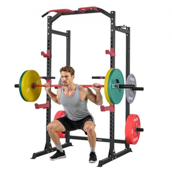 VEVOR Power Cage Power Rack, multifunktionales Squat-Rack, verstellbare Höhe, Heimfitnessgerät mit J-Haken & Fitnessaufsätzen, DGNSDJDTJ000DMT40001V0