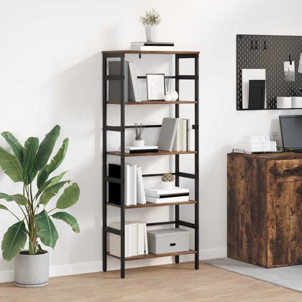 vidaXL Bücherregal Geräucherte Eiche 60 x 29,5 x 149 cm Holzwerkstoff, 883930