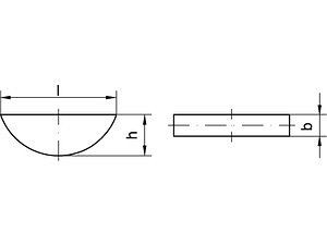 Scheibenfedern DIN 6888 C45K 2 x 3,7 VE=S (100 Stück)