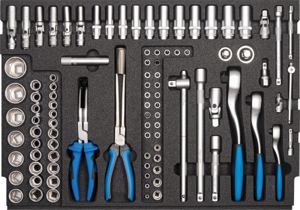 SW-Stahl Werkstattwagensortiment, Steckschlüssel 1/4“, 3/8“, 1/2“, mit Ratschen, 96-teilig, Z3000-2