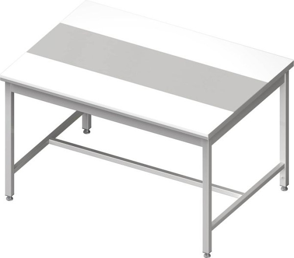 Stalgast Zentralarbeitstisch mit mittiger Strebe, 1800x1400x850 mm, mit zweiseitiger PE-Schneideplatte, ohne Aufkantung, verschweißt, VAT181416