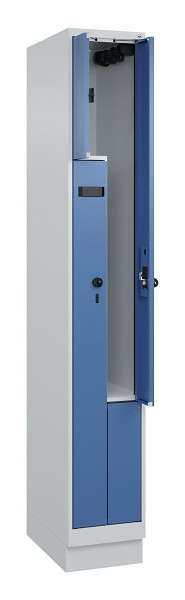 C+P Z-Spind Evolo PLUS, Sockel, 2 Fächer, 1950x300x500mm, 7035/5023, Drehriegel, 049023-102 S10002