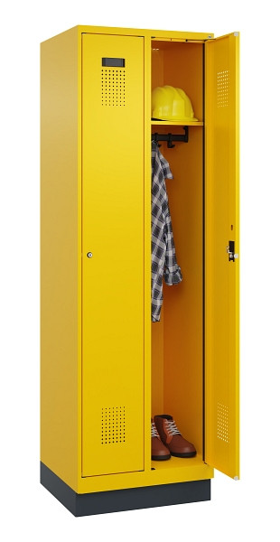C+P Spind Evolo PLUS, mit Sockel, 2 Abteile, 1950x600x500mm, 1023/1023, Verschluss Zylinderschloss, Ablageböden 2, 049020-20 S10049