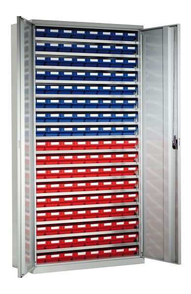 Kappes Systemschrank mit Regalkästen Modell 3, H 1950 x B 1000 x T 500 mm, RAL 7035, Inklusiv 136 Kästen 400 x 120 x 65 mm, 1251.11.1013