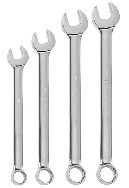 Kraftwerk Gabelringschlüssel Satz voll poliert 24-32 mm, 4-teilig, 3558