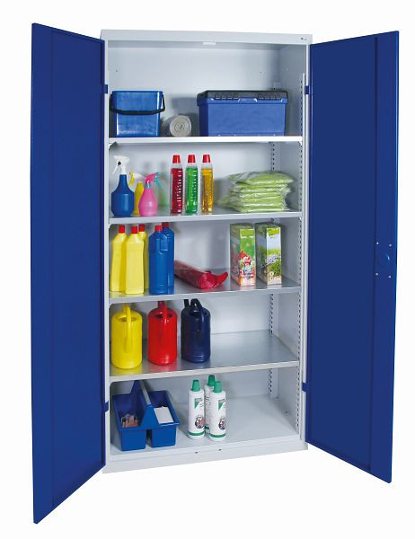 stumpf Universal-Stahlschrank mit 4 Fachböden, RAL 7035/1003, 1950x1000x500 mm (HxBxT), 7599872