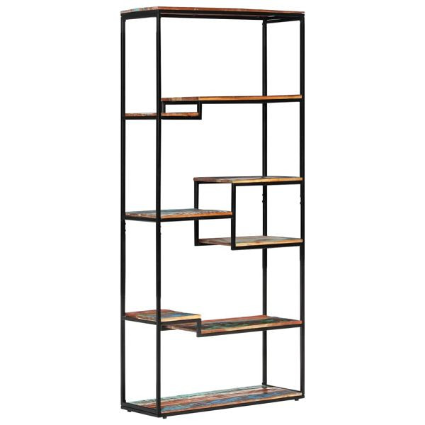vidaXL Bücherregal 80x30x180 cm Altholz Massiv, gemischte Farbe, 320941