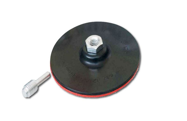 VaGo-Tools 1x Stützteller 125mm Polierscheibe Schleifteller Klett mit Spanndorn, 205-001x1_vx