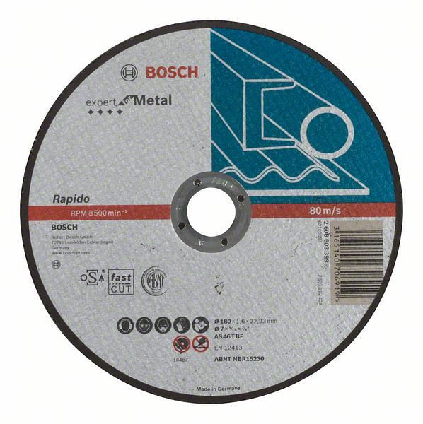 Bosch Trennscheibe gerade Expert for Metal, Rapido AS 46 T BF, 180 mm, 1,6 mm, VE: 25 Stück, 2608603399